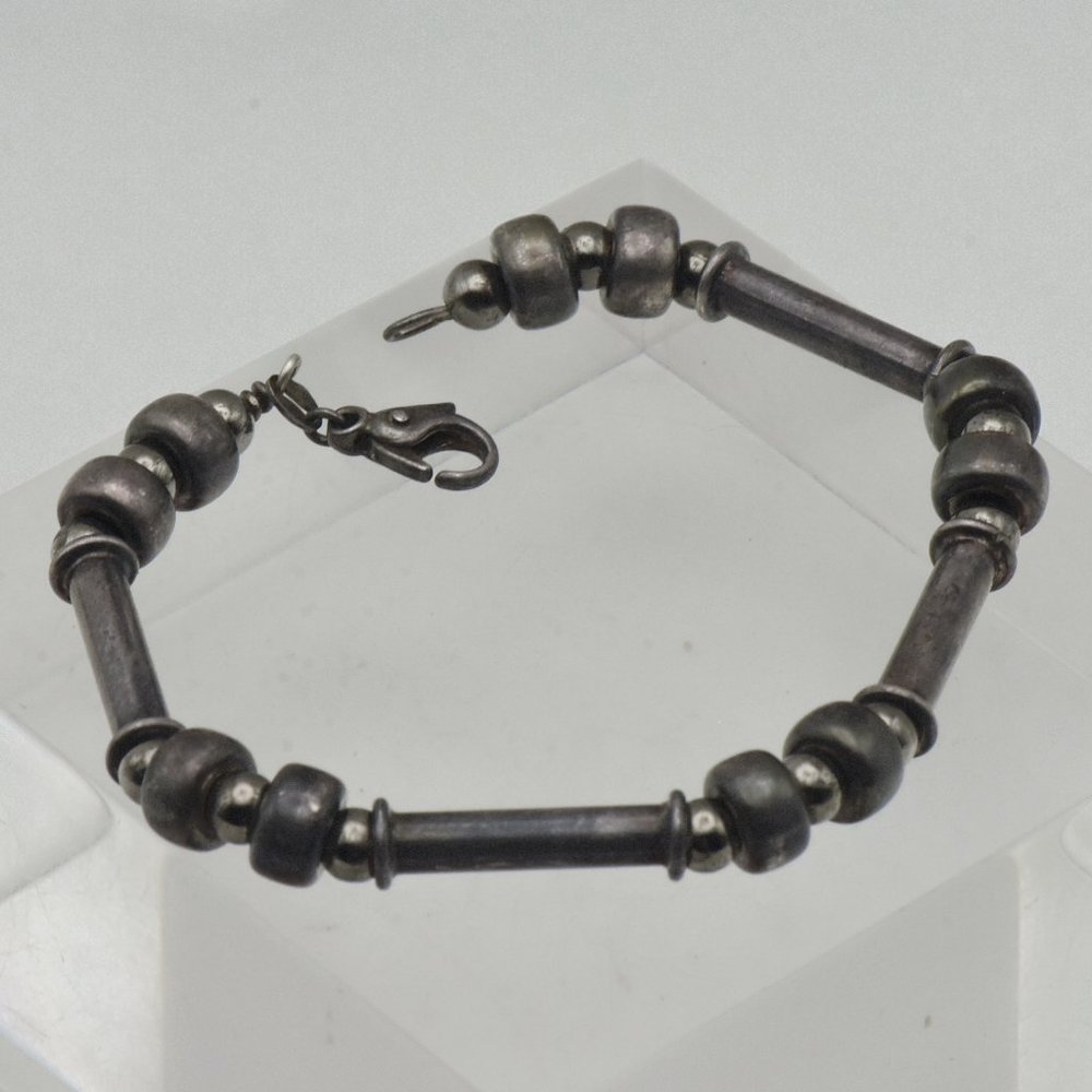 Milor - Vintage Sterling Silver Beaded Bracelet - 8.25"